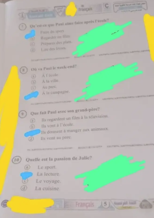 امتحان فرنساوي9